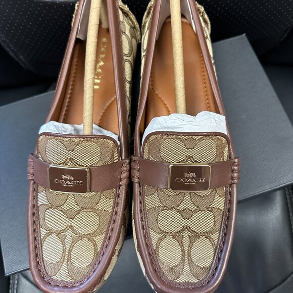 NIB! Coach Women's 8B Mona Driver In Signature Jacquard Saddle/Walnut  CC639 - Picture 2 of 10